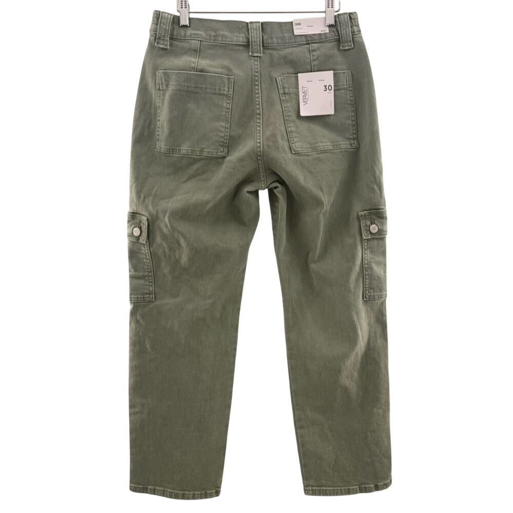 NWT Vervet Dixie High Rise Straight Leg Cargo Jeans Stretch Indie Clean Girl 30 - Picture 7 of 9